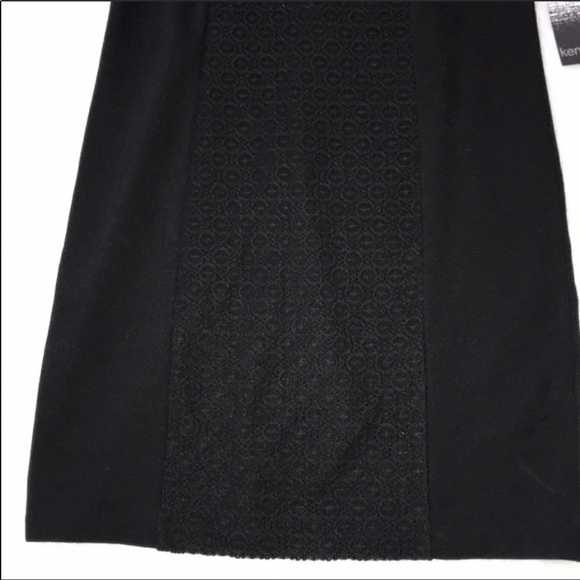 NWT NEW KENSIE Black Stretchy Knit Lace Overlay Dress Size Small Cocktail Date - Picture 3 of 7
